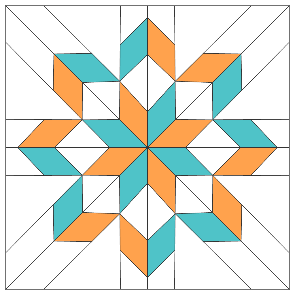 Cascade Star FPP Quilt Block Pattern – PDF Download |6 Sizes Included