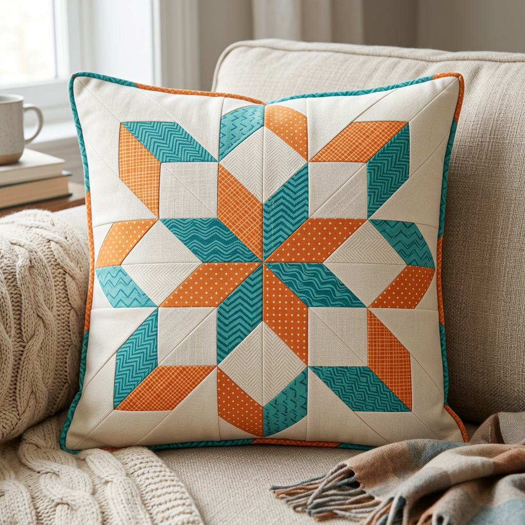 Cascade Star FPP Quilt Block Pattern – PDF Download |6 Sizes Included