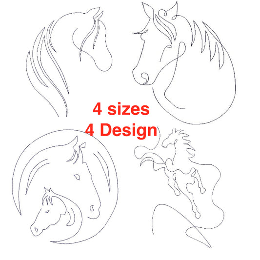 Horse Quilt Block Embroidery Design