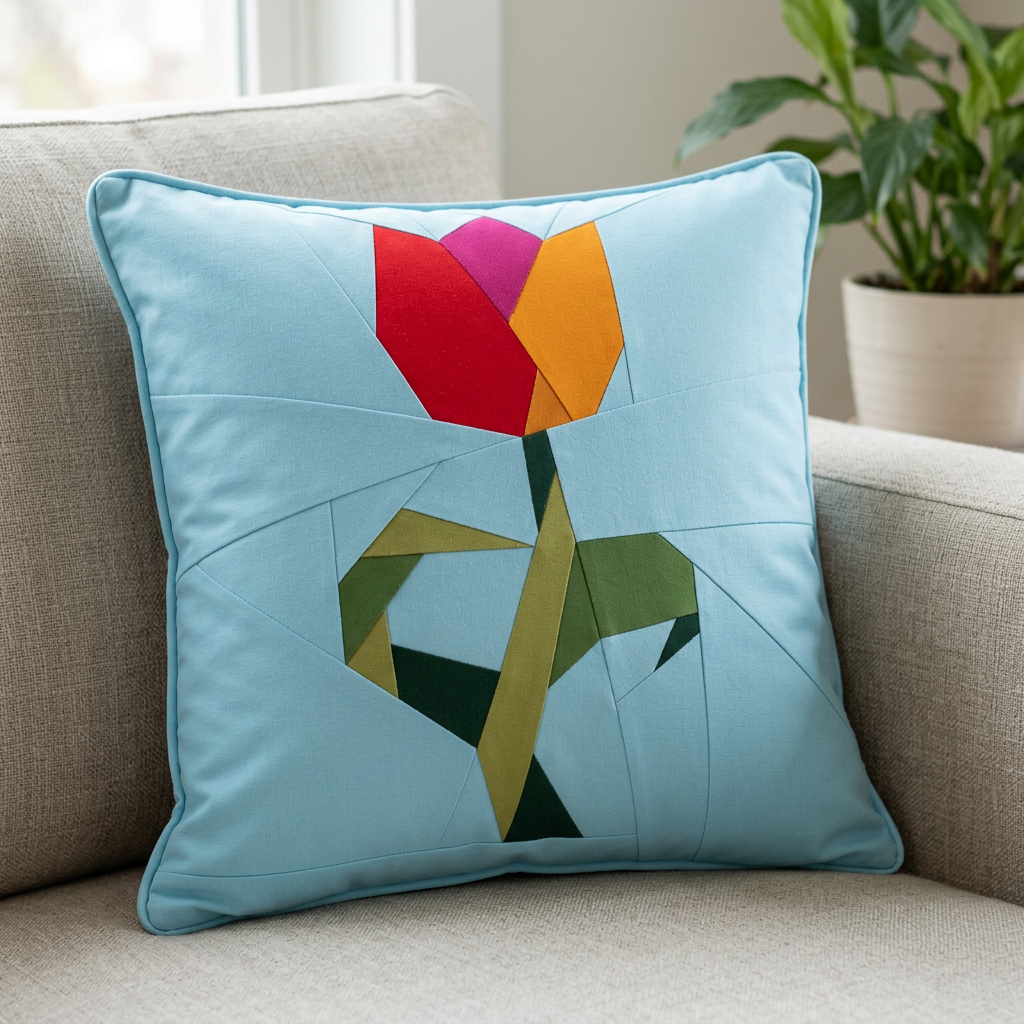 Tulip FPP Quilt Block Pattern – PDF Download | 4 Sizes Included