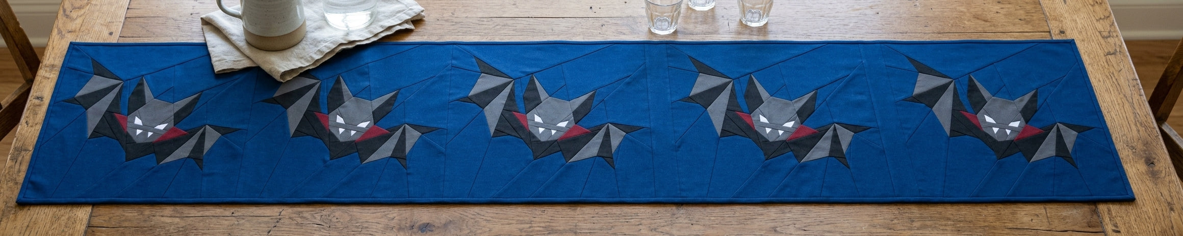 Vampire Bat FPP Quilt Block Pattern – PDF Download | 4 Sizes Included