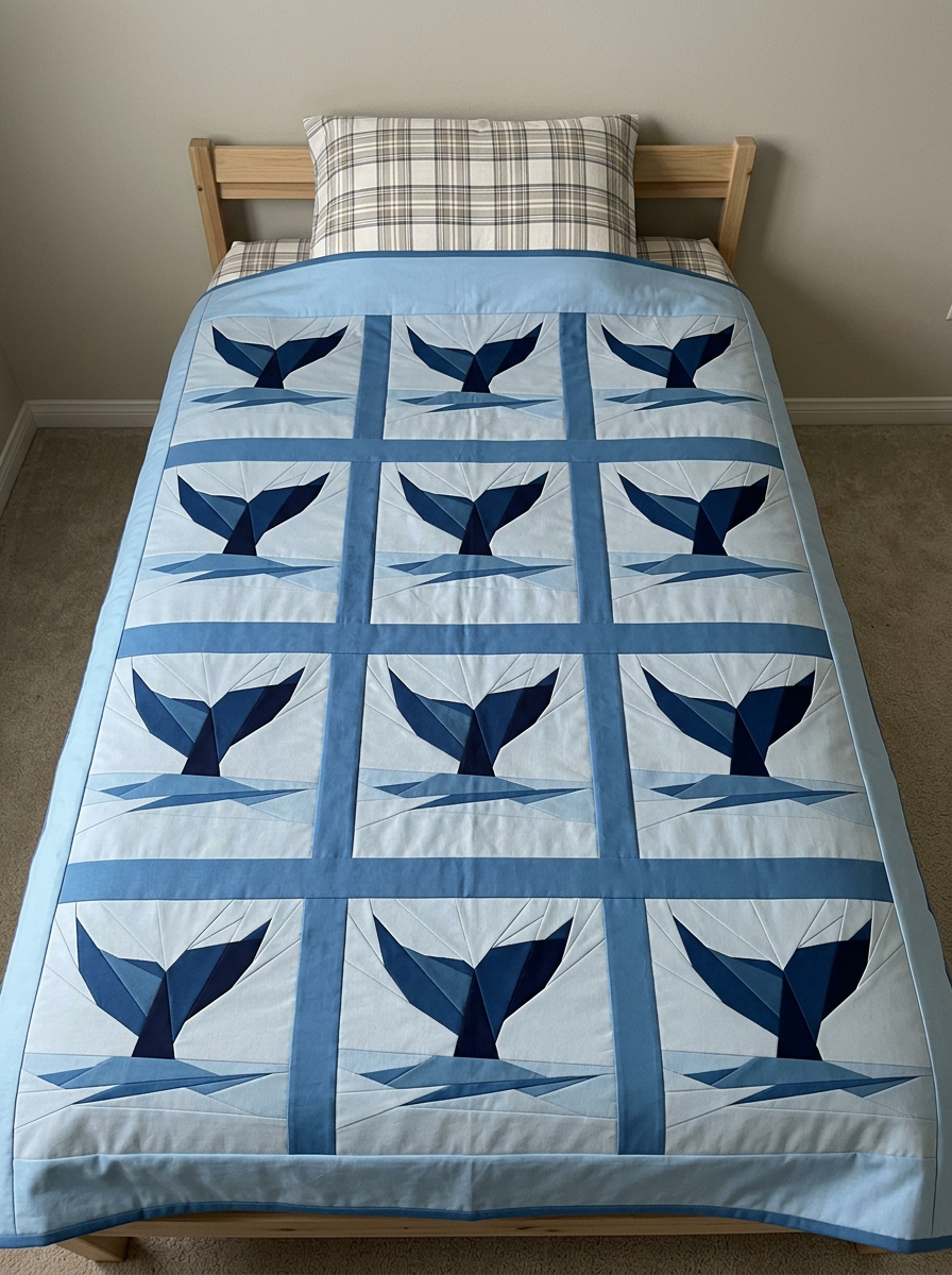Whale Tail FPP Quilt Block Pattern – PDF Download | 5 Sizes Included