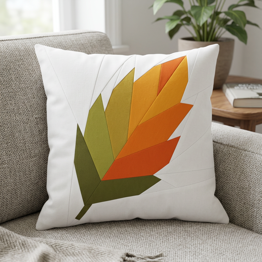 Winter Leaf FPP Quilt Block Pattern / 4 Sizes Included – PDF Download