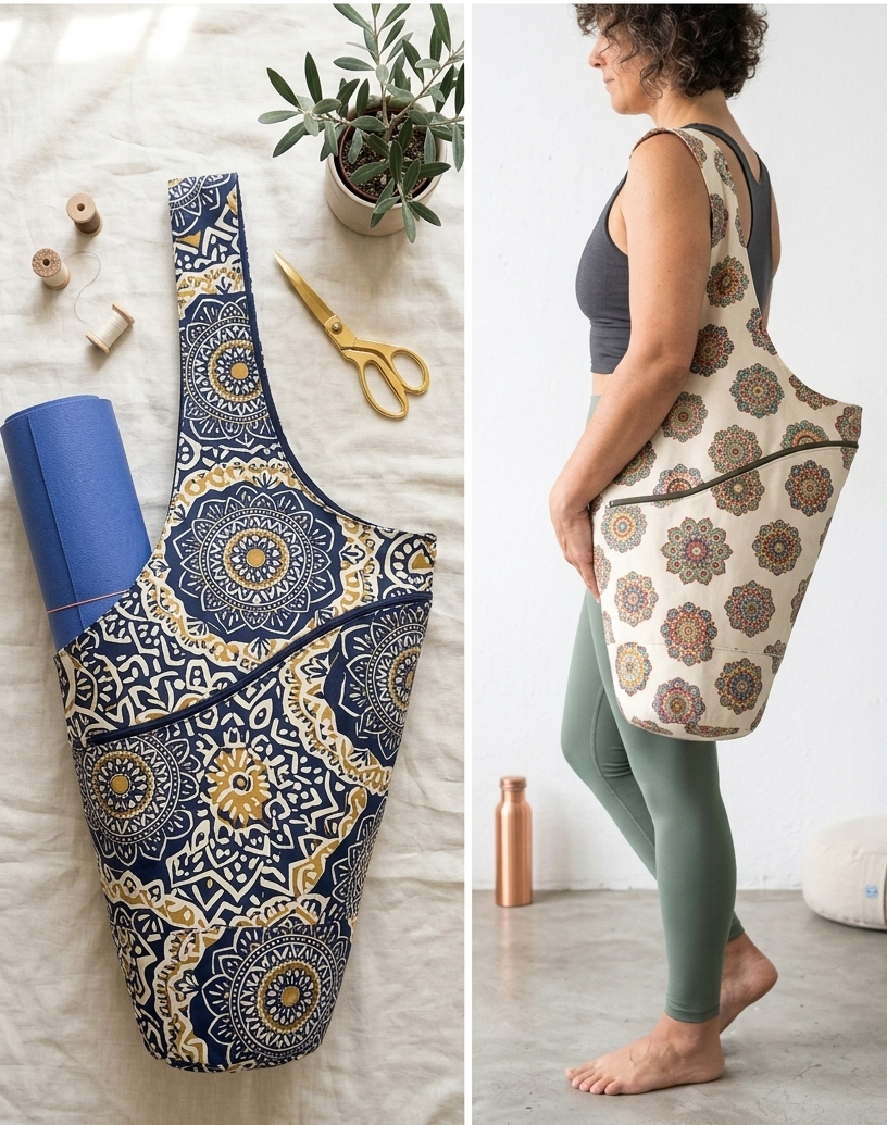 Cute Yoga Mat Bag/ 2 different design with video tutorial