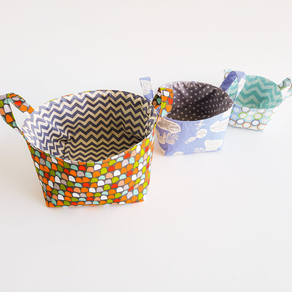 Fabric Basket Patterns/ 3 different sizes/ Storage patterns