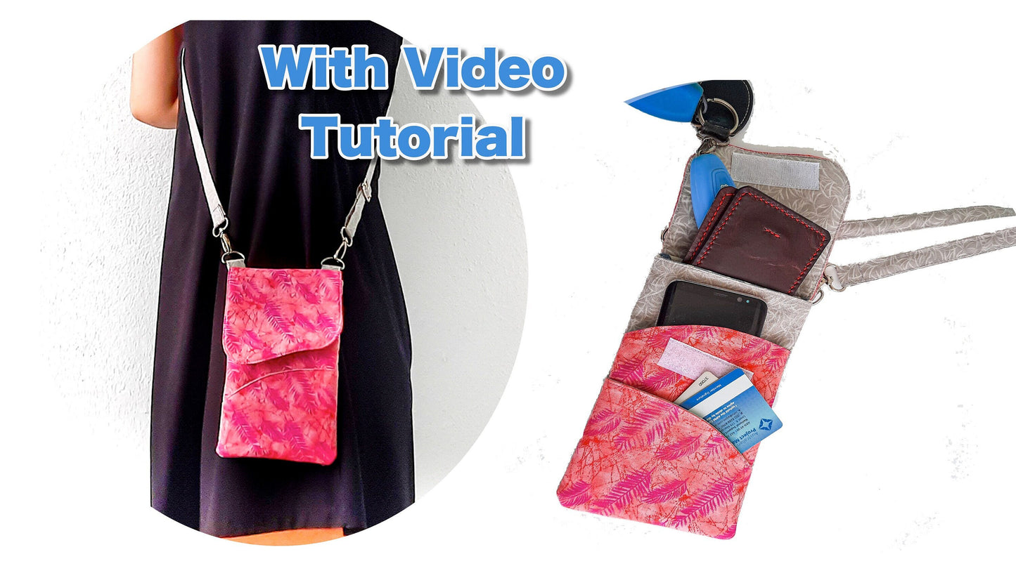 Crossbody Phone Bag PDF Pattern/ 2 different sizes