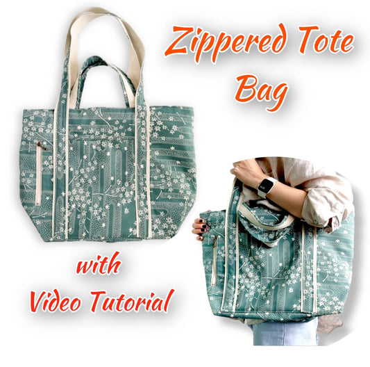 Multi pocket shopping bag/ Tote bag pattern with 2 pockets